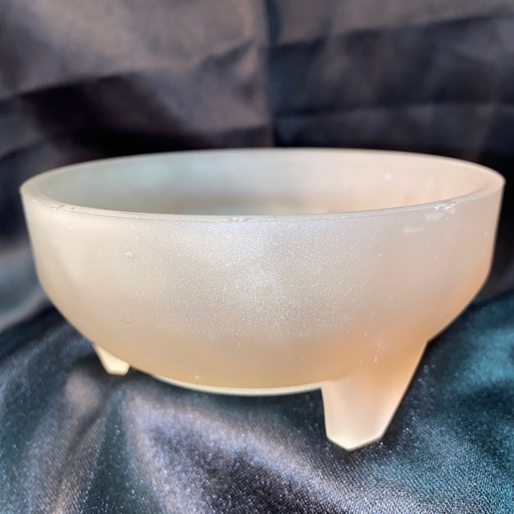 Art Deco Powder Jar Pink Satin Glass L.E.Smith makeup trinket dish candy jewelry - Picture 10 of 12